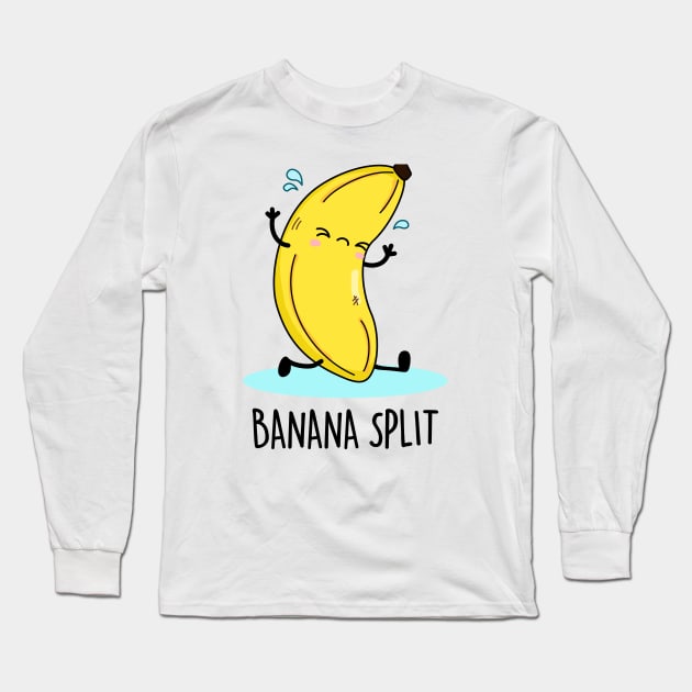 Banana Split Cute Banana Pun Long Sleeve T-Shirt by punnybone
